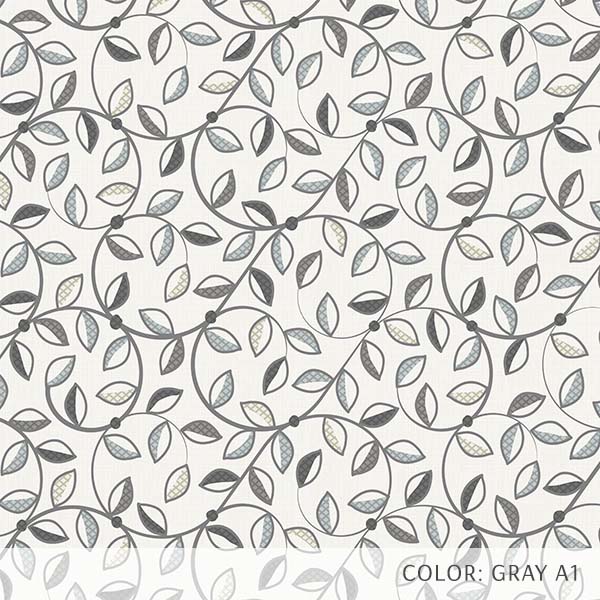 Geometric Floral with Leaves Pattern P285