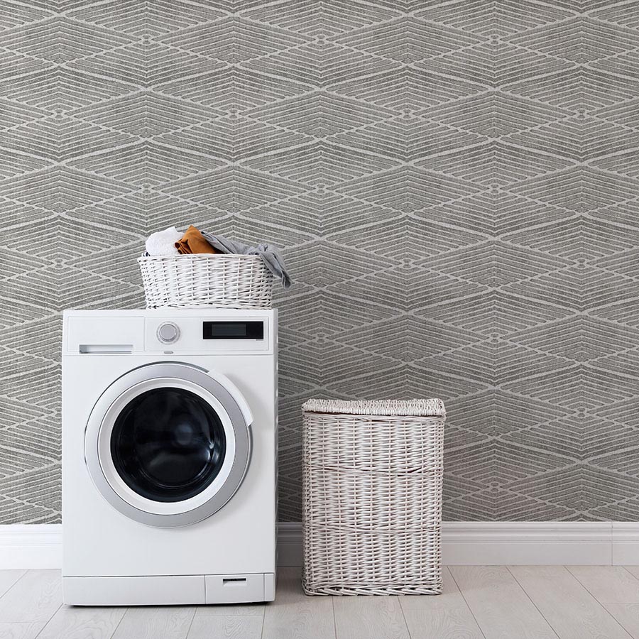 Embossed Diamond Seamless Pattern P1865 Digitally Printed on Wallpaper