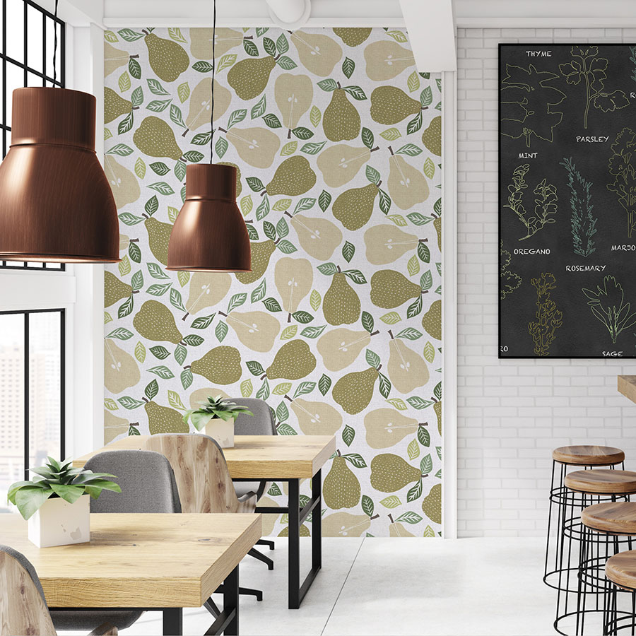 Pears Seamless Pattern P2099 Digitally Printed on Wallpaper