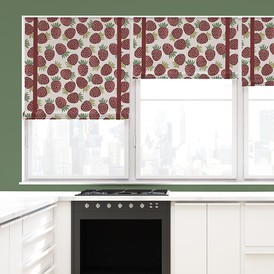 Strawberries Seamless Pattern P2100 Digitally Printed on Roller Shades