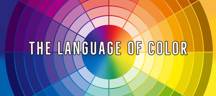 Color Wheel with words on top that read the language of color