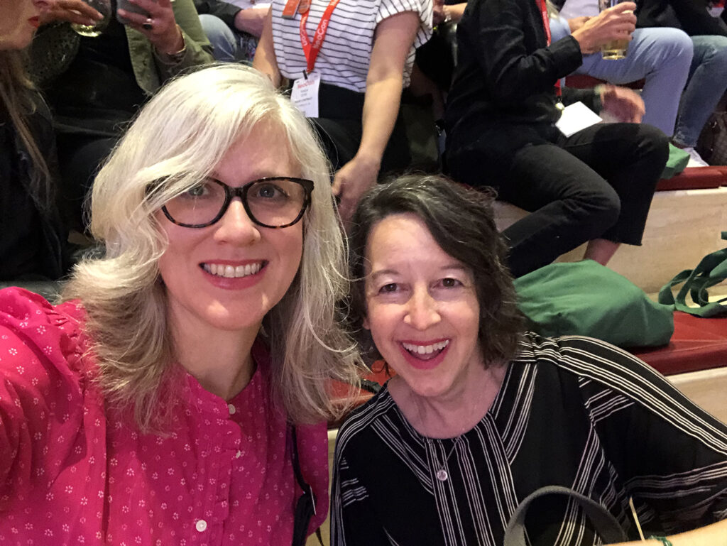 Selfie taken at the HiP Awards 2023 at NeoCon with Kristin Crane and Kristen Dettoni from Design Pool.