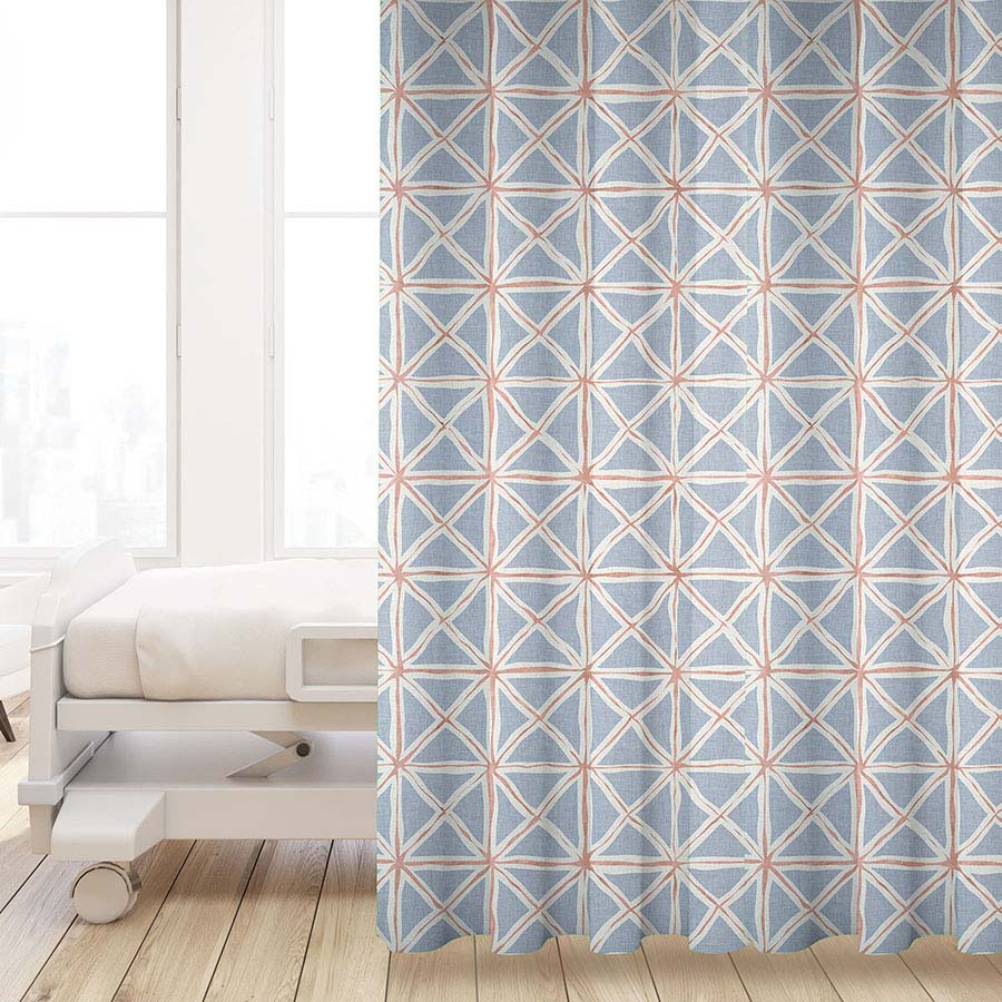 Tie Dye Folds Pattern P1081 in Blue HC Privacy Curtain