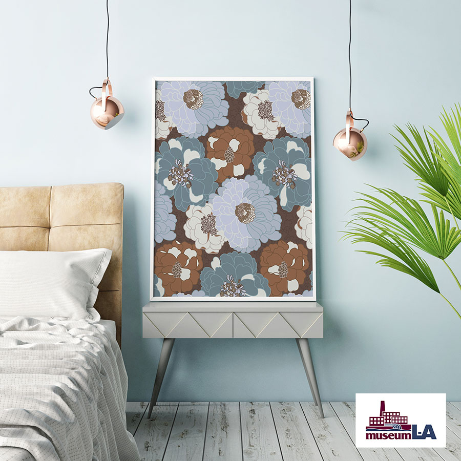 Poppy for Museum L-A Pattern P1675 in Blue Bedroom Artwork