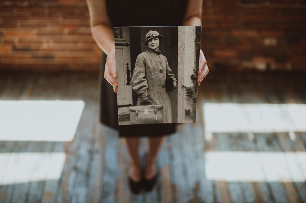 Photo of Elizebeth Smith Friedman held by Kristen Dettoni for The Cryptology Collection