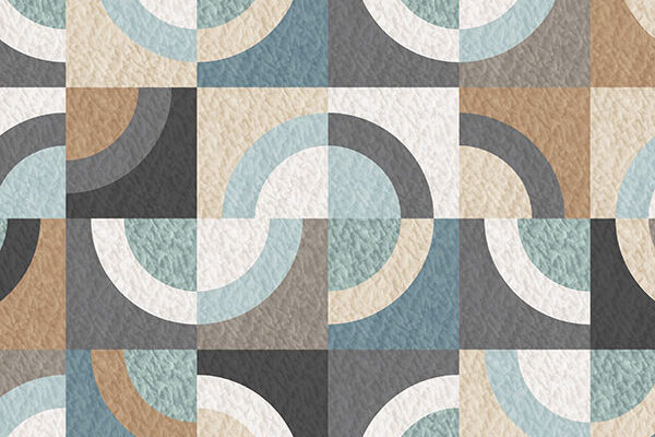 Quarter Circle Quilt Pattern P2124 in Gray
