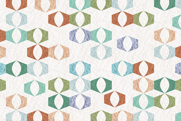 Hexagon Quilt Pattern P2125 in Teal