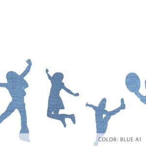 Playful Silhouette Ombre Seamless Pattern P2227 in Blue