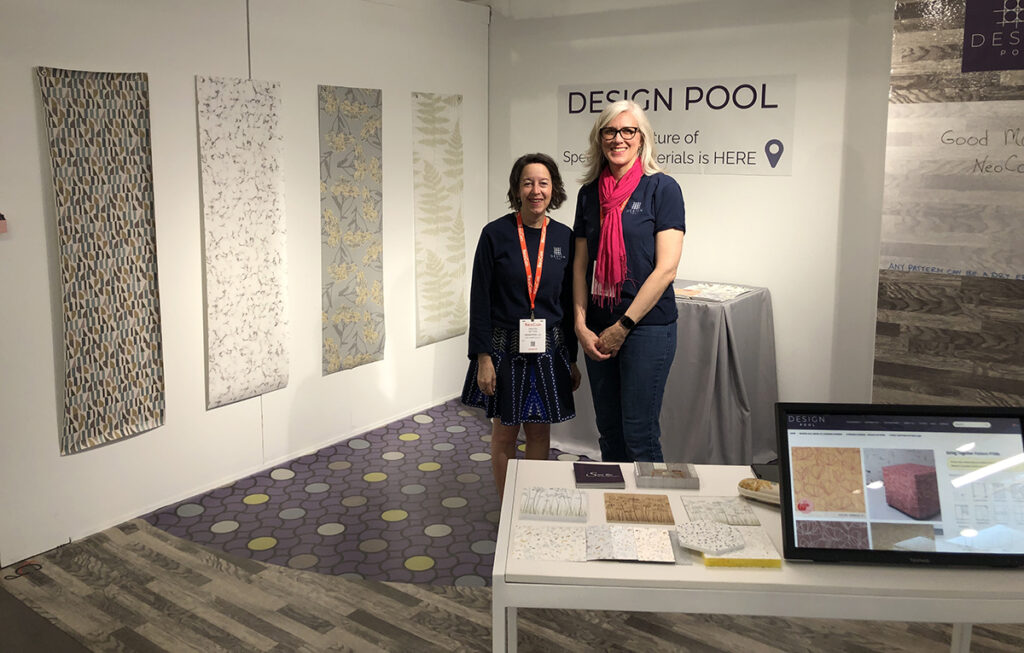 Kristen Dettoni and Kristin Crane in the NeoCon booth in 2023.