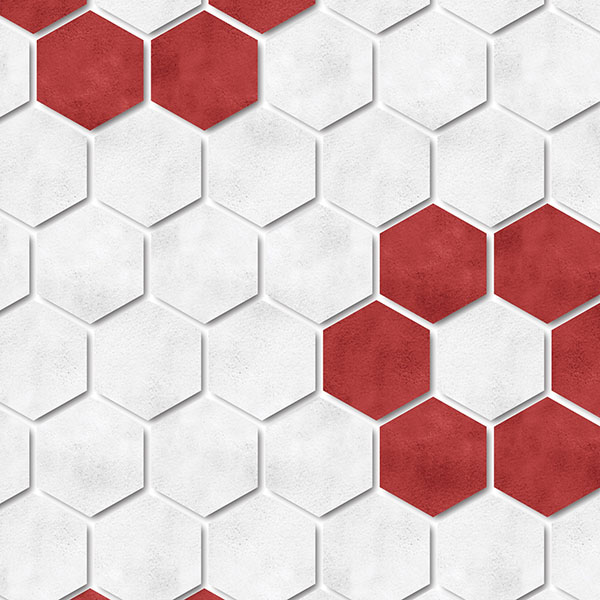 Hexagon Flower Tile P2229a4 Red Mapping