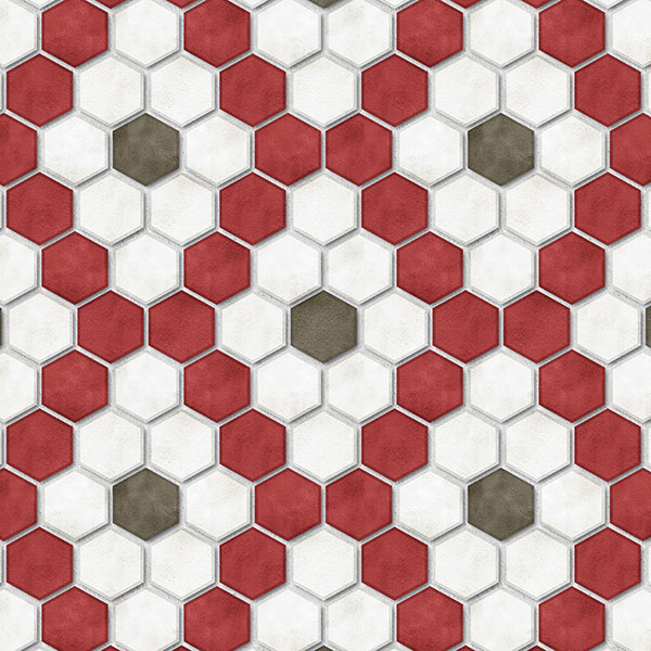 Hexagon Diamond Dot Tile P2237a5 Red Mapping