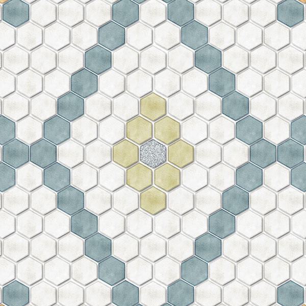 Hexagon Double Diamond Tile P2242a1 Aqua Mapping