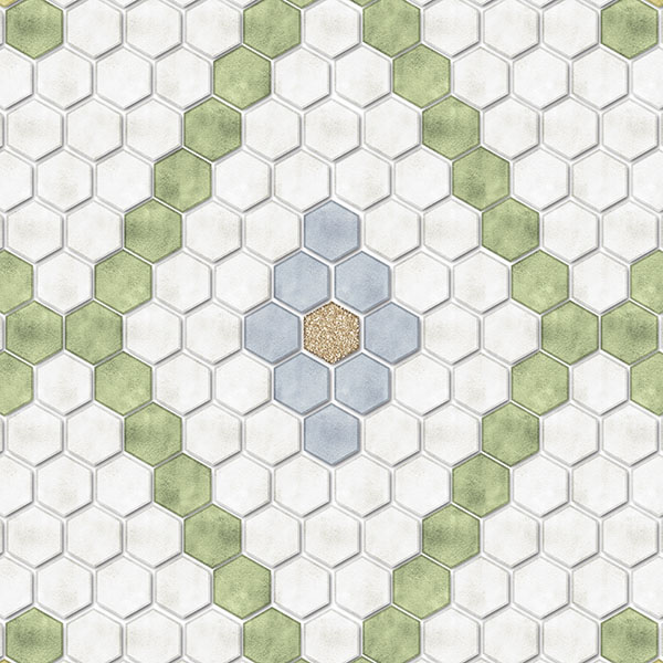 Hexagon Double Diamond Tile P2242a4 Green Mapping