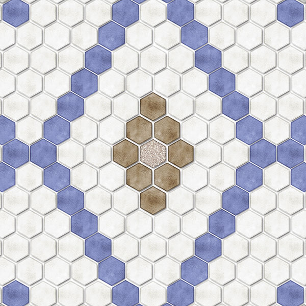 Hexagon Double Diamond Tile P2242a5 Blue Mapping