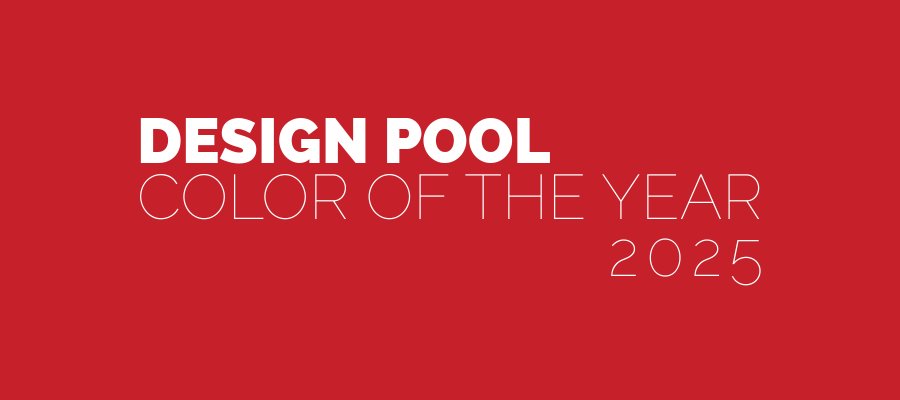 Red background with words that read Design Pool Color of the Year 2025
