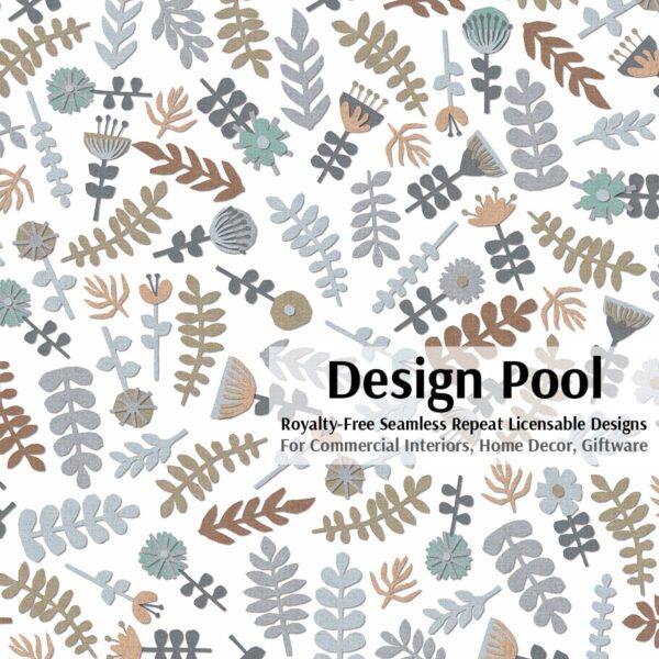 DesignPool_P1613b1_Tossed Cut Paper Flowers_Gray