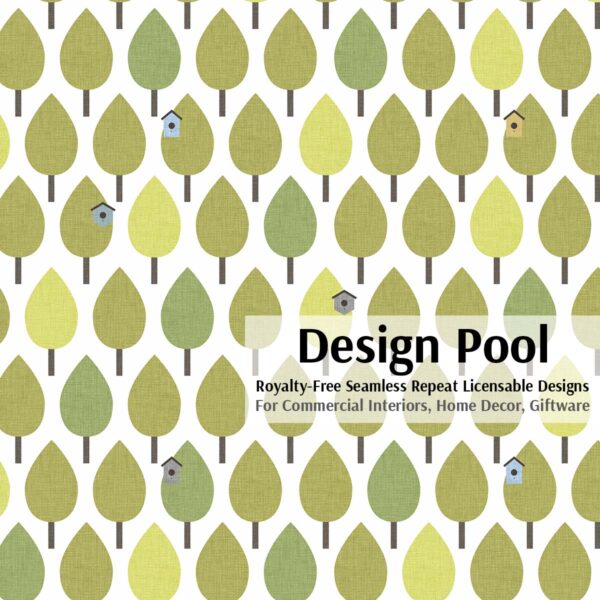 DesignPool_P19a1_Trees with Birdhouses_Green