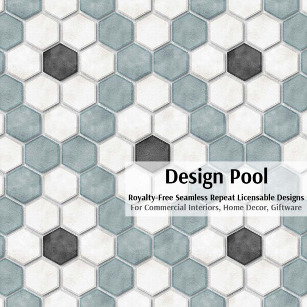 DesignPool_P2237a1_Hexagon Diamond Dot Tile_Aqua