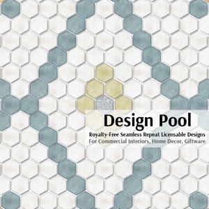 DesignPool_P2242a1_Hexagon Double Diamond Tile_Aqua