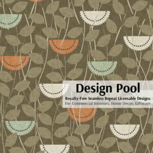 DesignPool_P330a1_Geometric Floral with Leaves_Green