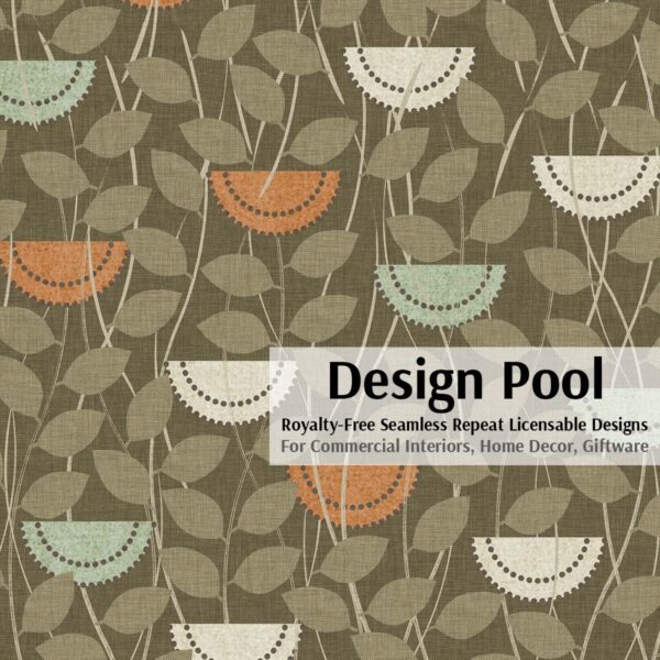 DesignPool_P330a1_Geometric Floral with Leaves_Green