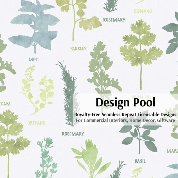 DesignPool_P950c1_Floral Herbs_Aqua