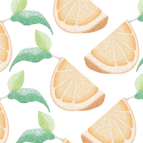 Cross Hatch Orange Slices Pattern P2299